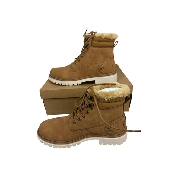 Carlkarida Mens Fur-Lined Work Boots Brown Size 6.5 Lace-Up Rugged Durable Grip main image 9